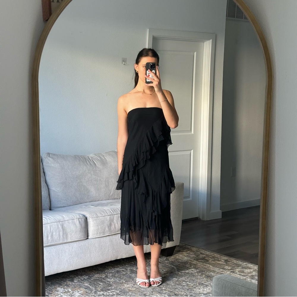 XSOLDX Vintage silk strapless dress size XS